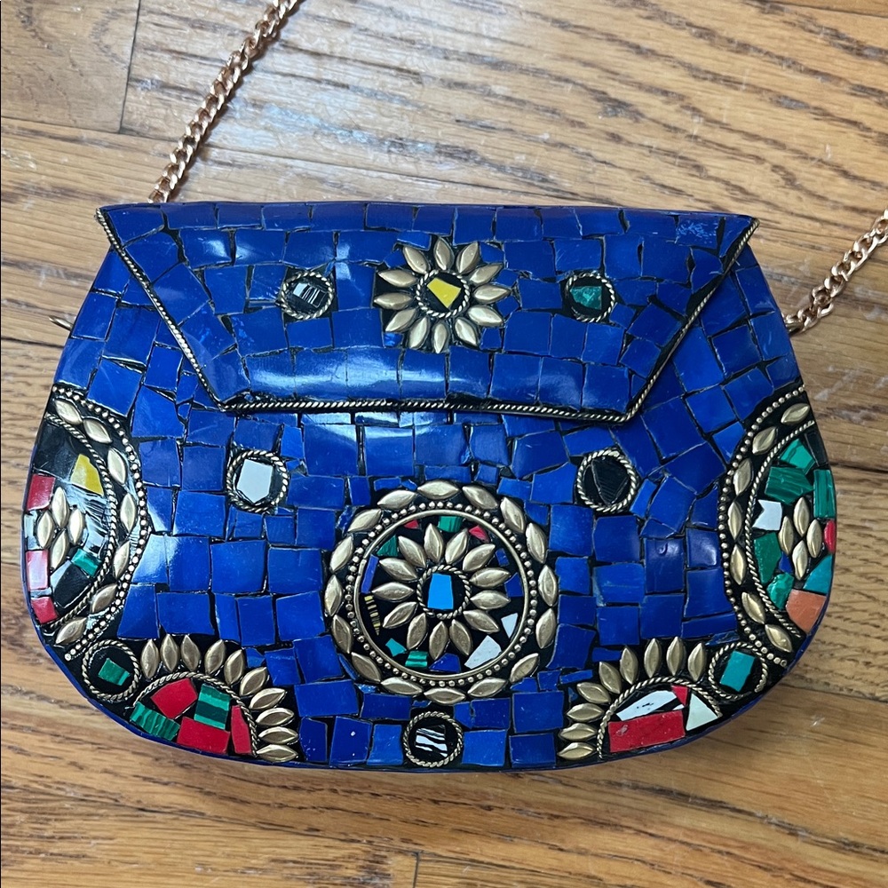 Ramla Mosaic Blue Crossbody Bag